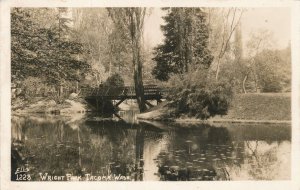 RPPC Pool and Foot Bridge in Wright Park - Tacoma WA, Washington - pm 1949