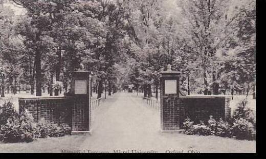 Ohio Oxford Memorial Entrance Miami University Albertype