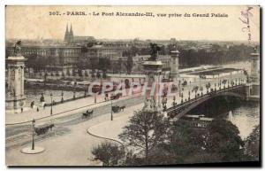 Paris Pont Alexandre-taking view of the Grand Palais -Carte Old Post