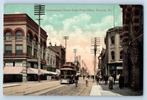 Victoria BC Canada Postcard Government Street from Post Office c1910