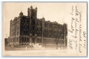 1905 Erie County Jail Building Scene Street Buffalo NY RPPC Photo Postcard