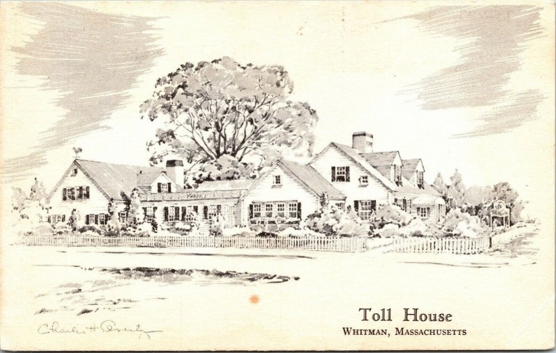 Toll House Whitman Massachusetts MA Postcard VTG UNP Vintage Wakefield Unused 