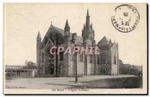 Niort Old Postcard L & # 39eglise St Hilaire