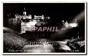 Old Postcard Floodlighting Edinburgh Castle and Tattoo