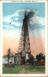 Shawnee Oklahoma OK Flowing Oil Well Vintage Postcard