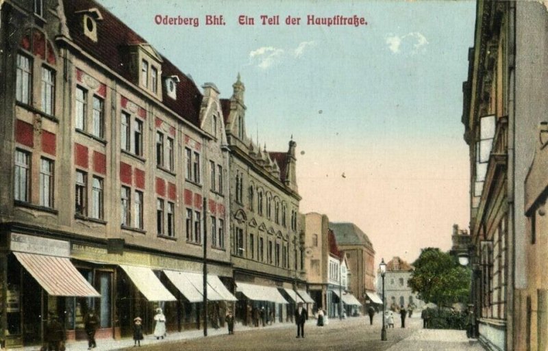 czech, ODERBERG BOHUMÍN, Teil der Hauptstrasse (1915) Silesia Postcard