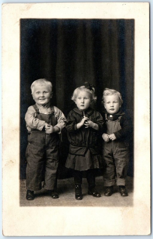 c1910 Adorable Children RPPC Boys & Girl Real Photo x2 ID'd Geertz, Maerke A70