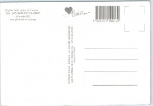 c1970s Les Sables d'Olonne, France Vendee Beach Aerial City View Chrome PC M20