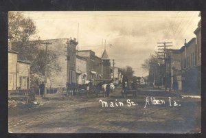 RPPC ALDEN IOWA DOWNTOWN MAIN STREET SCENE 1909 REAL PHOTO POSTCARD