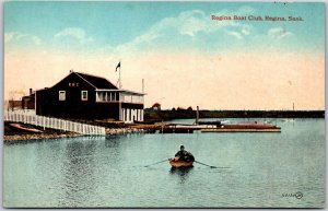 Postcard Regina Saskatchewan c1910s Regina Boat Club Wascana Lake by Valentines