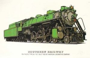 Southern Railway 1926 Pacific Type 1401 Train Postcard