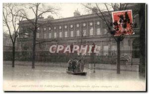 Flood of Paris Old Postcard The ministry of foreign affairs