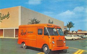 Dade County FL Royal Bakeries Truck Front of Richards Department Store Postcard