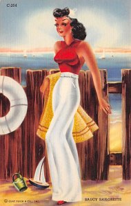 Bathing Beauty Post Card Saucy Sailorette Unused