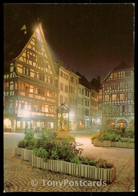 Strasbourg, la nuit - Place du Marche aux Cochon de Lait