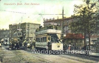 Tram Terminus Shepsherds Bush UK, England, Great Britain 1905 