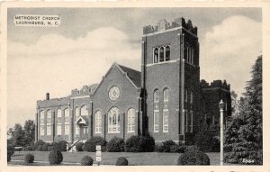 G74/ Laurinburg North Carolina Postcard c40s Methodist Church Building