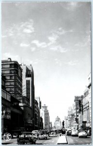 RPPC  MEXICO CITY  Street Scene  AVENIDA JUAREZ  ca 1950s Cars FEMA Postcard