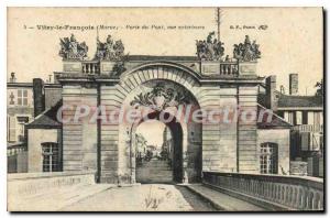 Old Postcard Vitry Le Francois Porte Du Pont Exterior View