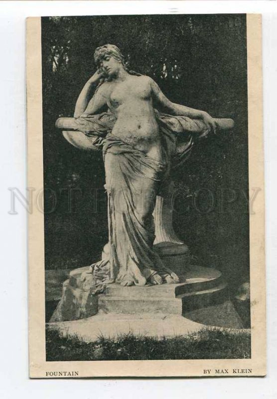 3059512 NUDE Lady NYMPH near Fountain by KLEIN vintage PC