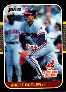 1987 DONRUSS Baseball Card Brett Butler OF Cleveland Indians sun0534