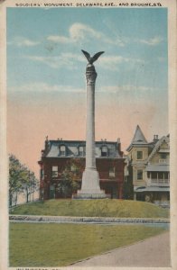Soldiers' Sailors' Monument Wilmington DE Posted Vintage White Border Post Card 