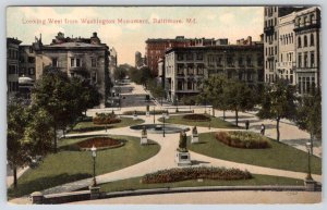 1910's LOOKING WEST FROM WASHINGTON MONUMENT BALTIMORE MARYLAND*MD*POSTCARD