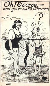 Vintage Postcard Oh! George And You're Such A Little Man Comic Beach Scene