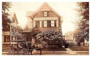 Vermont South Troy ,Residence George Shoffell,  Child in Carriage RPPC