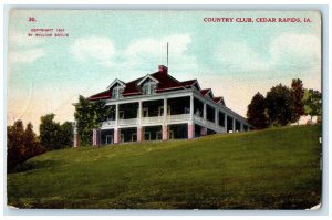c1910 Country Club Exterior Building Cedar Rapids Iowa Vintage Antique Postcard