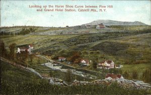 Catskill Mountains New York NY Horse Shoe Curve Grand Hotel c1910 Postcard
