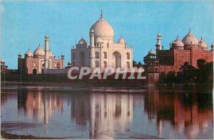 Postcard Modern India Taj Mahal Agra River View