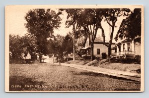 Castine Maine Dresser Street Scenic Streetview Houses Sepia BW Postcard