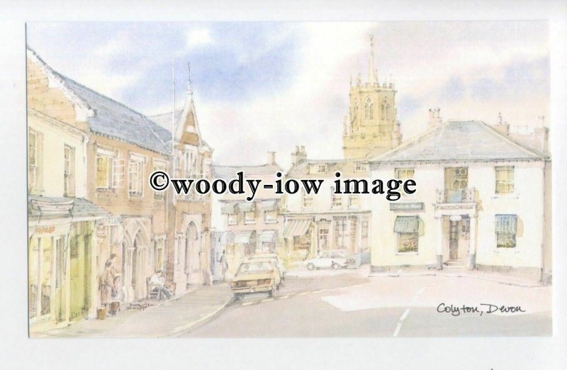 DS194 - Devon - Street Scene in Colyton, Artist - David Skipp - Postcard