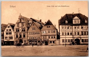 Erfurt Home Lilie Und Alte Giebelhauser Germany Buildings Antique Postcard