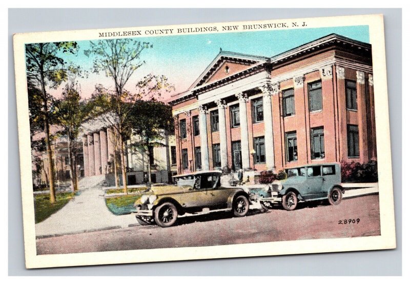 Vintage 1920s Postcard Middlesex County Buildings, New Brunswick, New Jersey