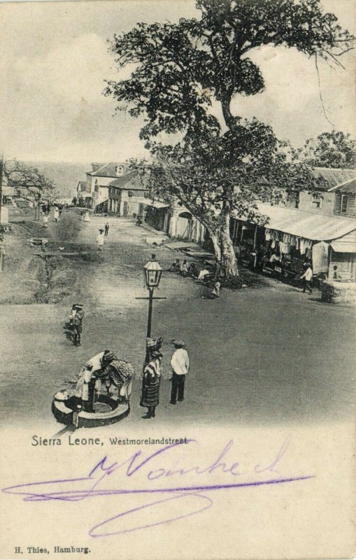 PC CPA SIERRA LEONE, WESTMORELANDSTREET, Vintage Postcard (b24795)