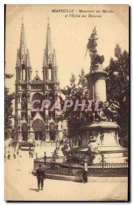 Old Postcard Marseille Monument Mobile and the Church of Reforms