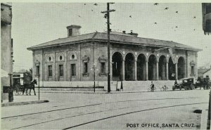 C.1910 Post Office, Santa Cruz, Cal. Vintage Postcard P106