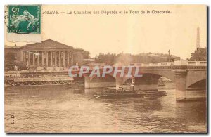 Old Postcard The Paris Chamber of Deputies and the Pont de la Concorde Eiffel...