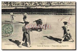 Old Postcard Bullfight Bullfight Preparation with banderillas