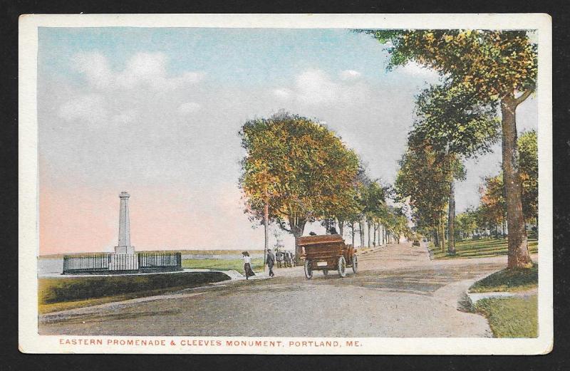 East Promenade Cleeves Monument Portland ME unused c1910's