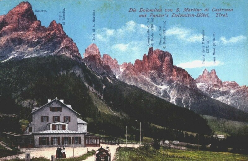 Austria Die Dolomiten von San Martino di Castrozza Tirol Vintage Postcard 04.07