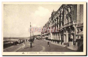 Postcard Old English Cabourg Boulevard and Grand Hotel