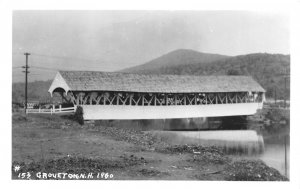 J51/ Groveton New Hampshire RPPC Covered Bridge Postcard c1950s 156