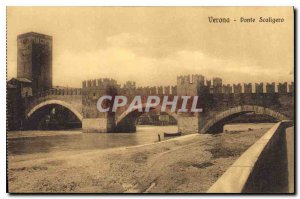 Postcard Old Verona Ponte Scaligero