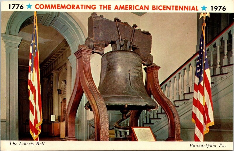 Liberty Bell Commemorating American Bicentennial Philadelphia Pa Postcard 