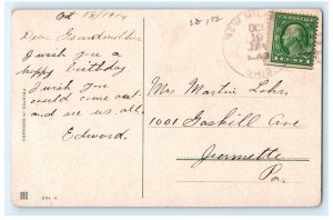 EARLY BIRTHDAY GREETINGS ZEPPELIN AIRSHIP POSTCARD (JG8)