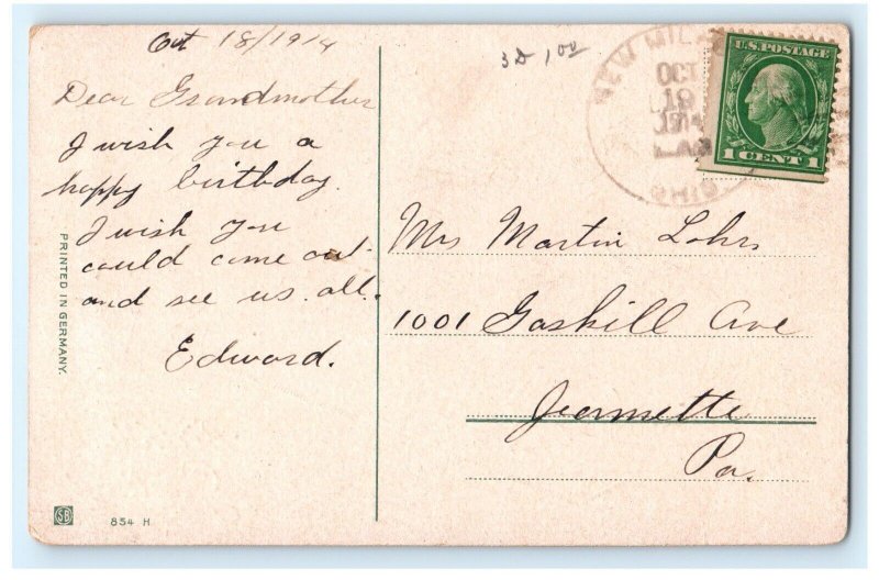 EARLY BIRTHDAY GREETINGS ZEPPELIN AIRSHIP POSTCARD (JG8)