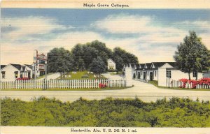 Huntsville Alabama 1940-50s Postcard Maple Grove Cottages Entrance